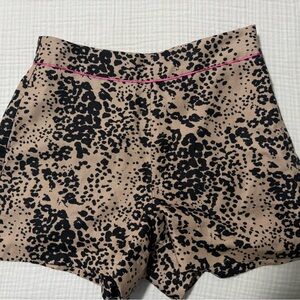 J. Crew Black and Cream Leopard Print Shorts